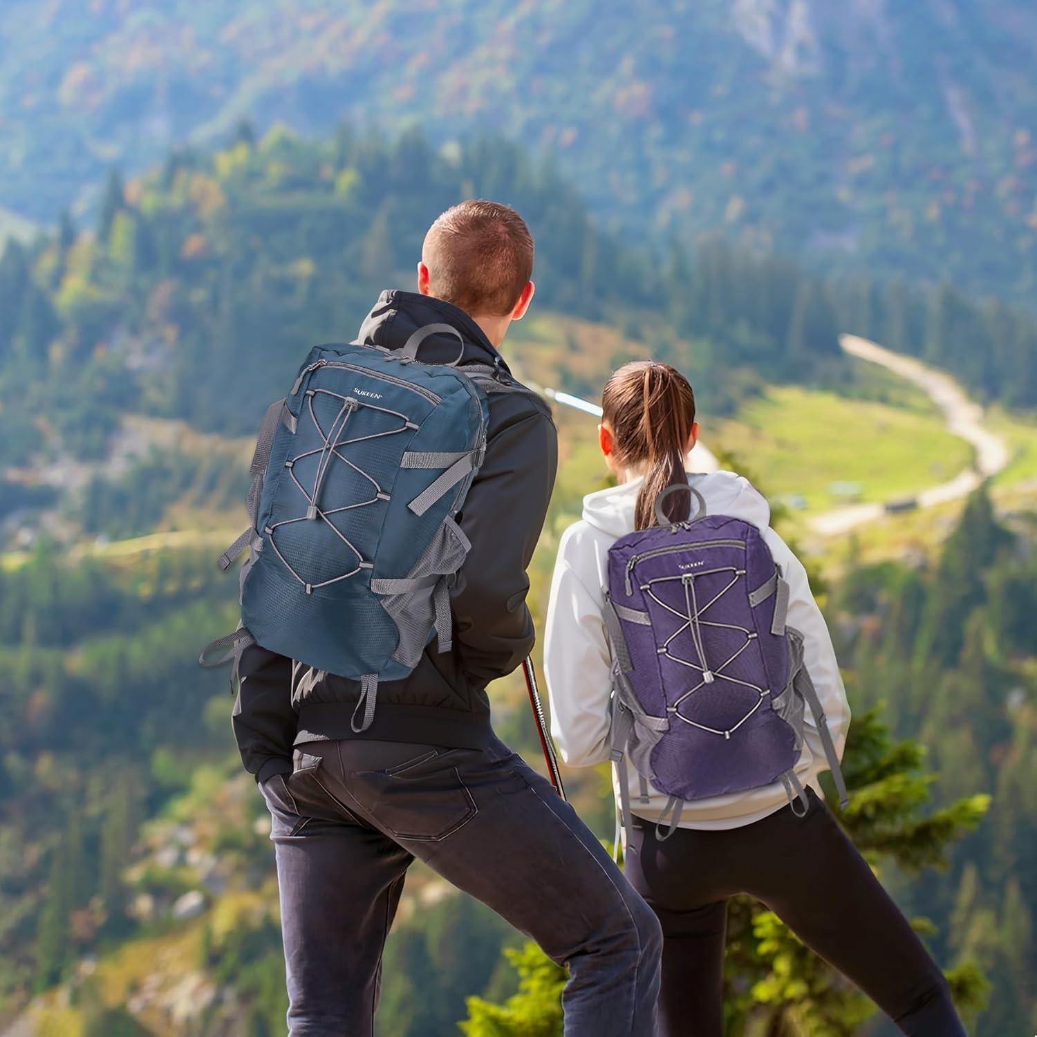 imageSukeen Hiking Backpack Packable Lightweight 30L Backpack Wear Resistant Daypack for Outdoor Travel Camping CyclingDark Blue