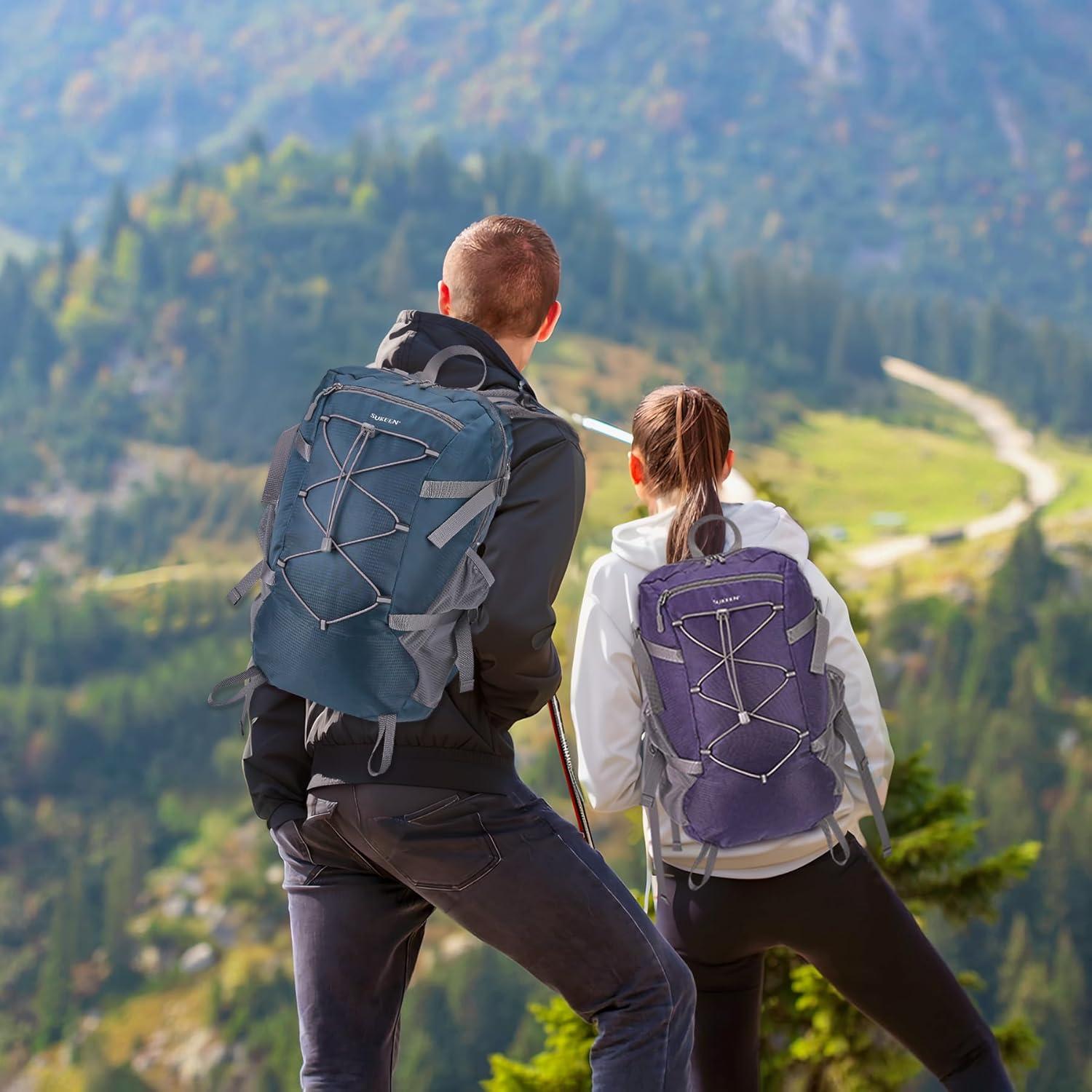 imageSukeen Hiking Backpack Packable Lightweight 30L Backpack Wear Resistant Daypack for Outdoor Travel Camping CyclingDark Purple