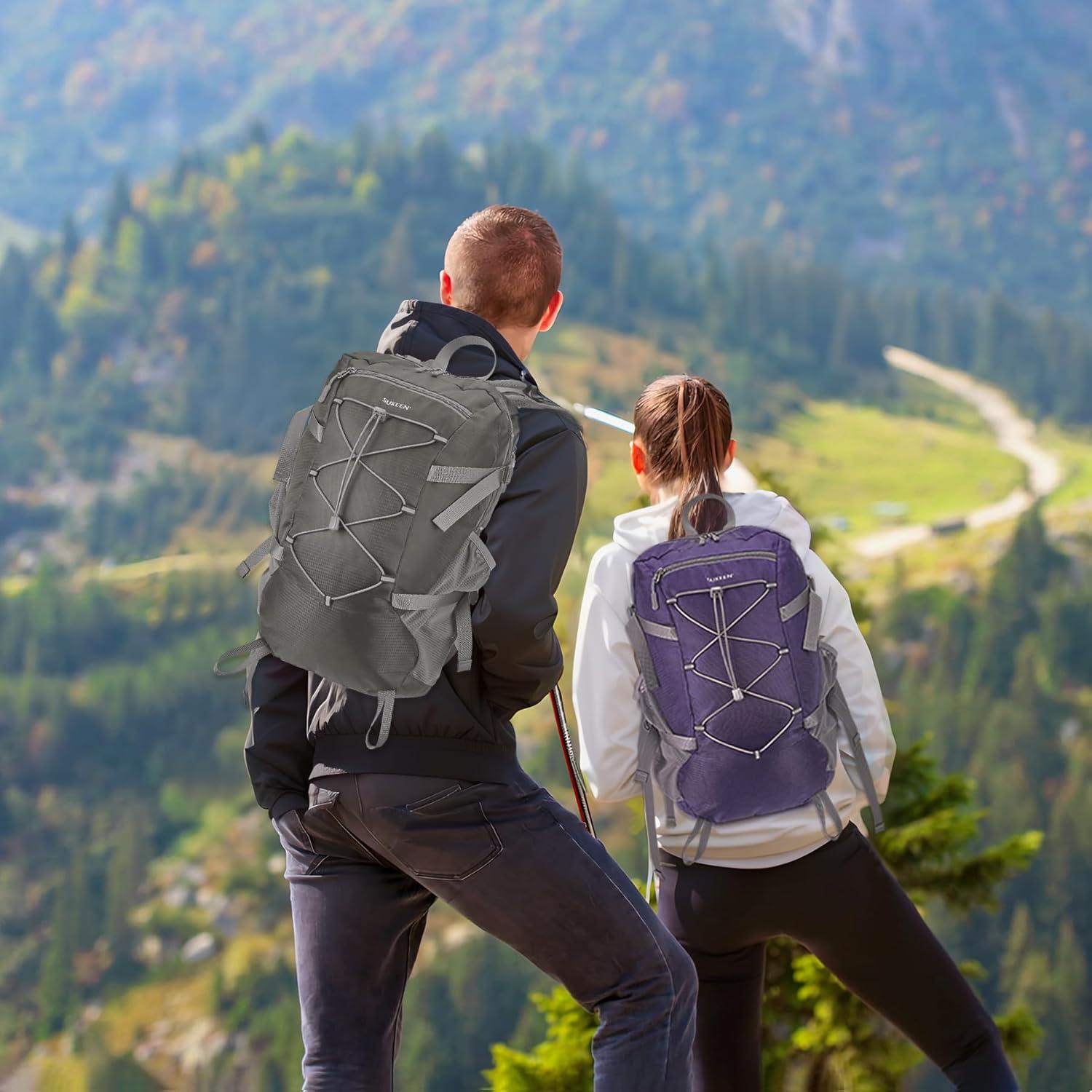 imageSukeen Hiking Backpack Packable Lightweight 30L Backpack Wear Resistant Daypack for Outdoor Travel Camping CyclingGrey