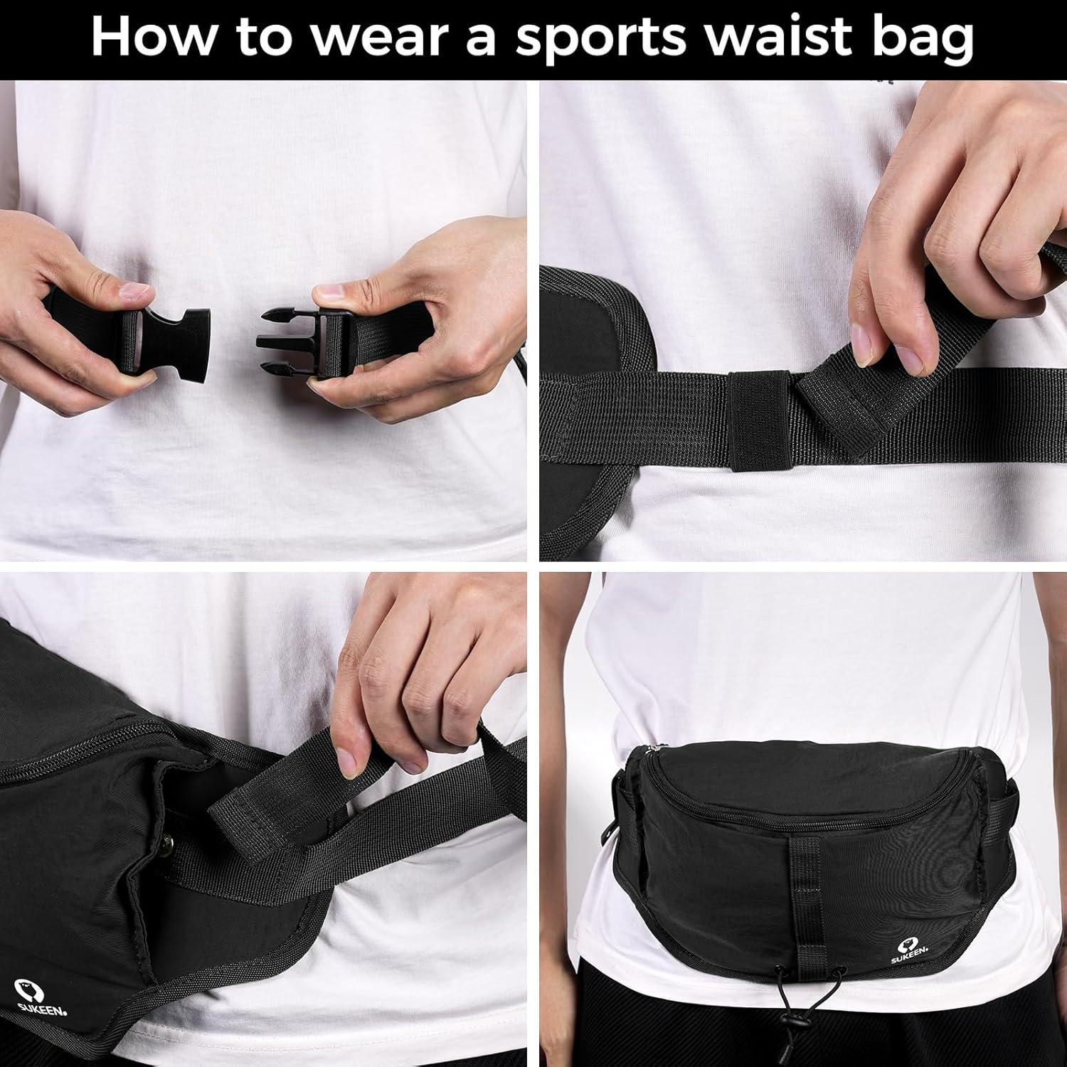 imageSukeen Hiking Waist Packs PortableWater Resistant Fanny Bag with Adjustable Strap For Outdoors Workout Traveling Cycling Dog Walking