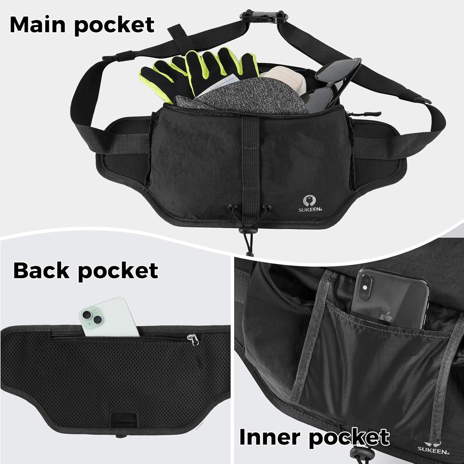 imageSukeen Hiking Waist Packs PortableWater Resistant Fanny Bag with Adjustable Strap For Outdoors Workout Traveling Cycling Dog Walking