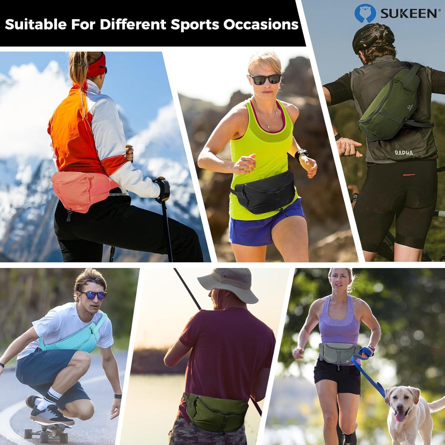 imageSukeen Hiking Waist Packs PortableWater Resistant Fanny Bag with Adjustable Strap For Outdoors Workout Traveling Cycling Dog Walking