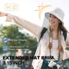 imageSukeen Bucket Hat for Women Men Lightweight Packable Fisherman Hat Reversible Adjustable Cooling Sun Hat for Hiking TravelWhite