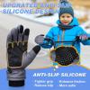 imageSukeen Kids 5 Winter Gloves for Boys Girls Windproof Ski Gloves AntiSlip Cold Weather Glove with Thick Plush for OutdoorGrey