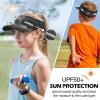 imageSukeen Kids Sun Visor Hats for Girls BoysLightweight Sports Hat UPF50 Sun Hat Cooling Headwear Visor for Running OutdoorsBlack