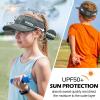 imageSukeen Kids Sun Visor Hats for Girls BoysLightweight Sports Hat UPF50 Sun Hat Cooling Headwear Visor for Running OutdoorsGrey