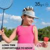 imageSukeen Kids Sun Visor Hats for Girls BoysLightweight Sports Hat UPF50 Sun Hat Cooling Headwear Visor for Running OutdoorsLight Grey