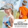 imageSukeen Kids Sun Visor Hats for Girls BoysLightweight Sports Hat UPF50 Sun Hat Cooling Headwear Visor for Running OutdoorsLight Grey