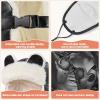 imageSukeen Kids Trapper Hat for Girls Boy Windproof Kids Warm Hat FurLined Earflap Hat with Mask for Cold Snow WeatherBlack