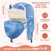 imageSukeen Kids Trapper Hat for Girls Boy Windproof Kids Warm Hat FurLined Earflap Hat with Mask for Cold Snow WeatherBlue