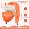 imageSukeen Kids Trapper Hat for Girls Boy Windproof Kids Warm Hat FurLined Earflap Hat with Mask for Cold Snow WeatherOrange