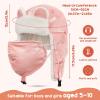 imageSukeen Kids Trapper Hat for Girls Boy Windproof Kids Warm Hat FurLined Earflap Hat with Mask for Cold Snow WeatherPink