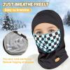 imageSukeen Kids Winter Balaclava Ski Mask for Girls Boys Breathable Face Mask Warmer Face Cover with Neck Gaiters for OutdoorBlack