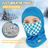 imageSukeen Kids Winter Balaclava Ski Mask for Girls Boys Breathable Face Mask Warmer Face Cover with Neck Gaiters for OutdoorBlue