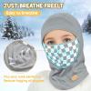 imageSukeen Kids Winter Balaclava Ski Mask for Girls Boys Breathable Face Mask Warmer Face Cover with Neck Gaiters for OutdoorGrey