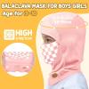 imageSukeen Kids Winter Balaclava Ski Mask for Girls Boys Breathable Face Mask Warmer Face Cover with Neck Gaiters for OutdoorPink