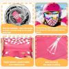 imageSukeen Kids Winter Balaclava Ski Mask for Girls Boys Breathable Face Mask Warmer Face Cover with Neck Gaiters for OutdoorRose Red
