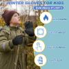 imageSukeen Kids Winter Gloves Soft Warm Touchscreen AntiSlip Gloves for Kids Boys Girls Cycling Running Sports OutdoorBlack