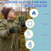 imageSukeen Kids Winter Gloves Soft Warm Touchscreen AntiSlip Gloves for Kids Boys Girls Cycling Running Sports OutdoorGreen