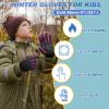 imageSukeen Kids Winter Gloves Soft Warm Touchscreen AntiSlip Gloves for Kids Boys Girls Cycling Running Sports OutdoorRose Red