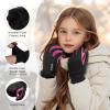 imageSukeen Kids Winter Gloves Touchscreen AntiSlip Kids Cycling Gloves for Kids Boys Girls Lightweight Boys Gloves for Running Cycling Biking Sports OutdoorRose Red