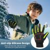 imageSukeen Kids Winter Gloves Touchscreen AntiSlip Kids Cycling Gloves for Kids Boys Girls Lightweight Boys Gloves for Running Cycling Biking Sports OutdoorGreen