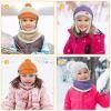 imageSukeen Kids Winter Hat Scarf Set for Girls Boys Antistatic kids Warm Hat Antipilling Earflap Hat for Cold WeatherOrangeblue
