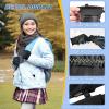 imageSukeen Kids Winter Warm Gloves for Boys Girls Windproof PU Cold Weather Gloves Aged 414 AntiSlip Gloves for Cycling OutdoorBlue
