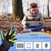 imageSukeen Kids Winter Warm Gloves for Boys Girls Windproof PU Cold Weather Gloves Aged 414 AntiSlip Gloves for Cycling OutdoorFluorescent Green
