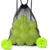 imageSukeen Outdoor Pickleball Balls with Mesh Bag 40 Holes Pickleball Balls Outdoor High Bounce Pickle Balls for All Style Pickleball PaddlesNeon Green