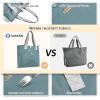 imageSukeen Tote Bag for Women Foldable Tote Bag with Zipper Daily Shoulder Bags for Travel Work Gym