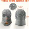 imageSukeen Trapper Hats Windproof Winter Hat Water Repellent Warm Hat Lightweight Earflap Hat with Mask for Cold Snow WeatherGrey