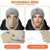 imageSukeen Trapper Hats Windproof Winter Hat Water Repellent Warm Hat Lightweight Earflap Hat with Mask for Cold Snow WeatherKhaki