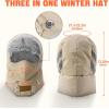 imageSukeen Trapper Hats Windproof Winter Hat Water Repellent Warm Hat Lightweight Earflap Hat with Mask for Cold Snow WeatherKhaki