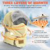 imageSukeen Trapper Hats Windproof Winter Hat Water Repellent Warm Hat Lightweight Earflap Hat with Mask for Cold Snow WeatherLight Yellow