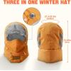 imageSukeen Trapper Hats Windproof Winter Hat Water Repellent Warm Hat Lightweight Earflap Hat with Mask for Cold Snow WeatherOrange