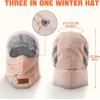 imageSukeen Trapper Hats Windproof Winter Hat Water Repellent Warm Hat Lightweight Earflap Hat with Mask for Cold Snow WeatherPink