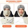 imageSukeen Trapper Hats Windproof Winter Hat Water Repellent Warm Hat Lightweight Earflap Hat with Mask for Cold Snow WeatherWhite