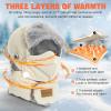 imageSukeen Trapper Hats Windproof Winter Hat Water Repellent Warm Hat Lightweight Earflap Hat with Mask for Cold Snow WeatherWhite