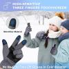 imageSukeen Windproof Kids Winter Gloves Soft Warm Touchscreen AntiSlip Boys Winter Gloves for Kids Boys Girls Youth Snow Ski Running Cycling OutdoorGray