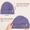 imageSukeen Winter Beanie for Men Women Fleece Lined Soft Warm Winter Hat Waterproof Cuffed Skull Cap for Cold Weather Light Purple