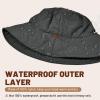 imageSukeen Winter Bucket Hat Women Men Lightweight Cotton Filled Warm Hat Waterproof Adjustable Fisherman Hat for Hiking TravelBlack