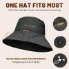imageSukeen Winter Bucket Hat Women Men Lightweight Cotton Filled Warm Hat Waterproof Adjustable Fisherman Hat for Hiking TravelBlack