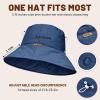 imageSukeen Winter Bucket Hat Women Men Lightweight Cotton Filled Warm Hat Waterproof Adjustable Fisherman Hat for Hiking TravelBlue