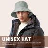 imageSukeen Winter Bucket Hat Women Men Lightweight Cotton Filled Warm Hat Waterproof Adjustable Fisherman Hat for Hiking TravelGrey