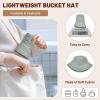 imageSukeen Winter Bucket Hat Women Men Lightweight Cotton Filled Warm Hat Waterproof Adjustable Fisherman Hat for Hiking TravelGrey
