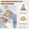 imageSukeen Winter Bucket Hat Women Men Lightweight Cotton Filled Warm Hat Waterproof Adjustable Fisherman Hat for Hiking TravelKhaki