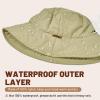 imageSukeen Winter Bucket Hat Women Men Lightweight Cotton Filled Warm Hat Waterproof Adjustable Fisherman Hat for Hiking TravelKhaki