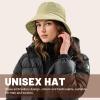 imageSukeen Winter Bucket Hat Women Men Lightweight Cotton Filled Warm Hat Waterproof Adjustable Fisherman Hat for Hiking TravelKhaki