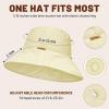 imageSukeen Winter Bucket Hat Women Men Lightweight Cotton Filled Warm Hat Waterproof Adjustable Fisherman Hat for Hiking TravelOffwhite